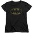 BATMAN/TATTERED LOGO - S/S WOMENS TEE - BLACK