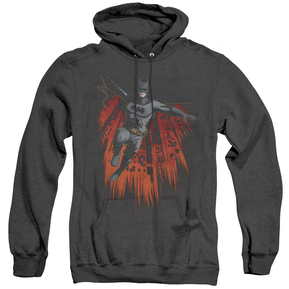BATMAN/MAJESTIC - ADULT HEATHER HOODIE - BLACK