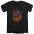 BATMAN/MAJESTIC - S/S ADULT V-NECK 30/1 - BLACK