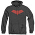 BATMAN/RED HOOD - ADULT HEATHER HOODIE - BLACK