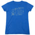 BATMAN/BATMOBILE - S/S WOMENS TEE - ROYAL BLUE