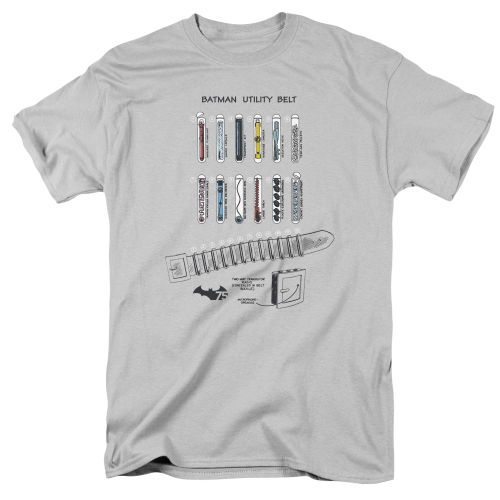 BATMAN/UTILITY BELT - S/S ADULT 18/1 - SILVER