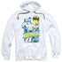 BATMAN/OUT OF THE PAGES - ADULT PULLOVER HOODIE - WHITE