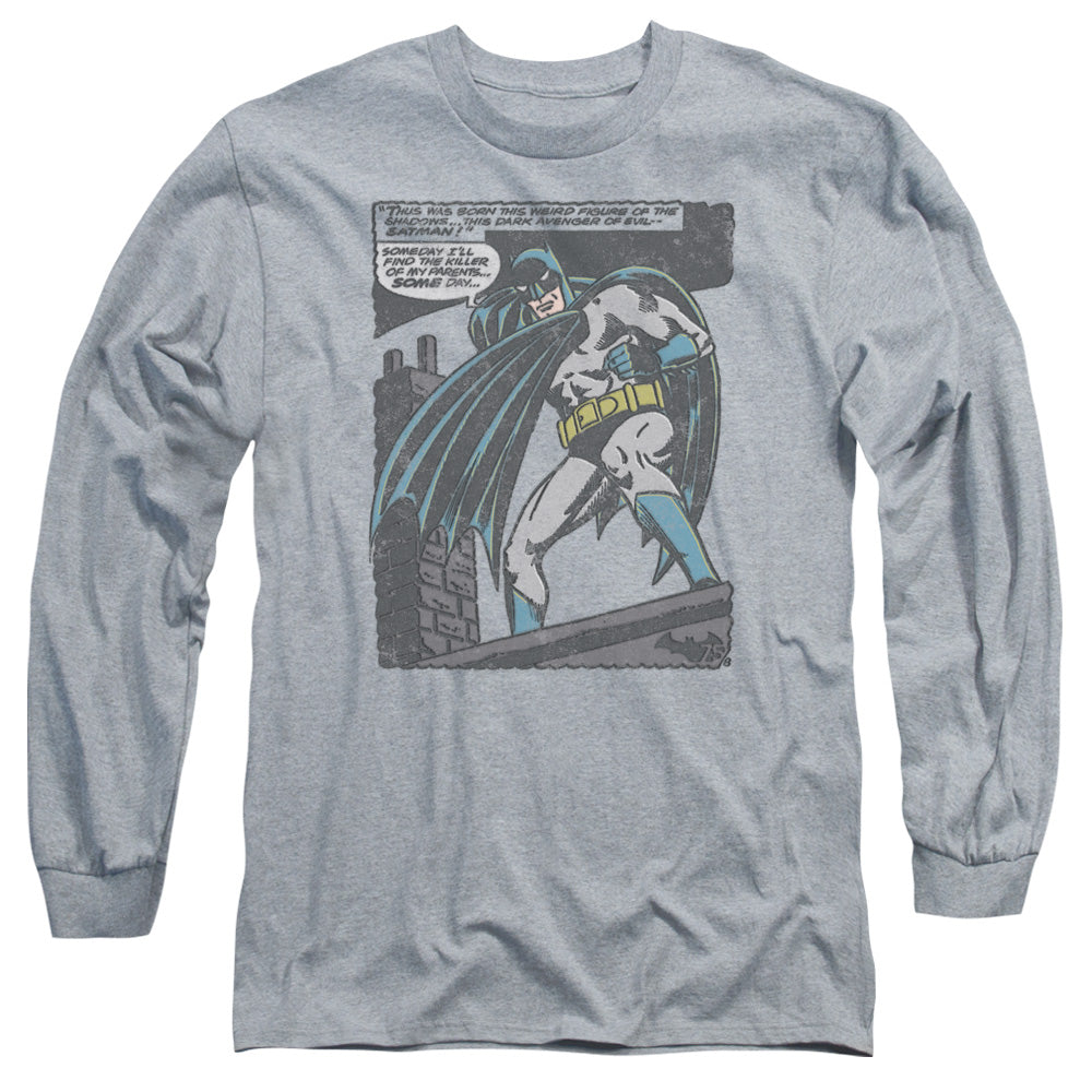BATMAN/BAT ORIGINS -  L/S ADULT 18/1  - ATHLETIC HEATHER