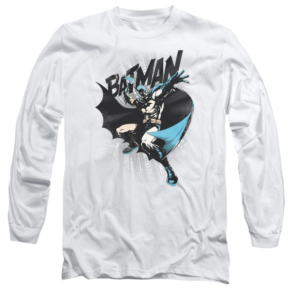 BATMAN/BATARANG THROW -  L/S ADULT 18/1  - WHITE