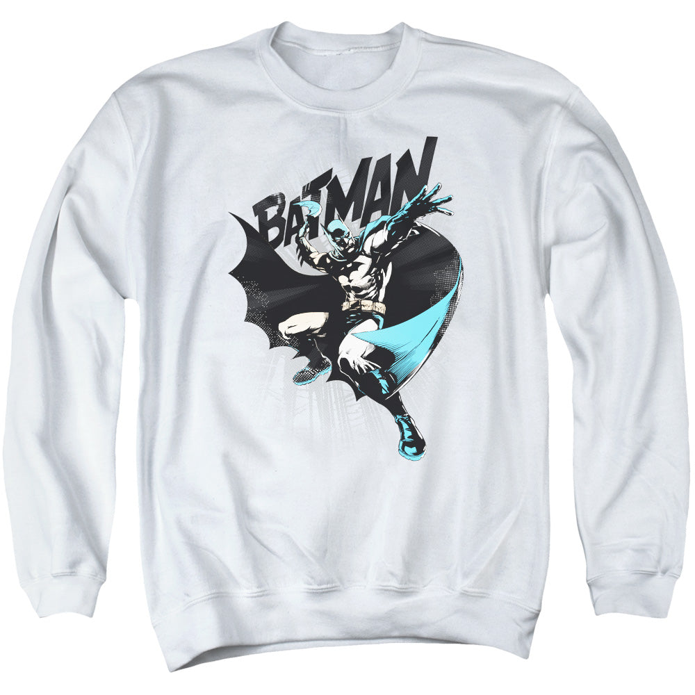 BATMAN/BATARANG THROW - ADULT CREWNECK SWEATSHIRT - WHITE