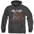 BATMAN/RAGING BAT - ADULT HEATHER HOODIE - BLACK