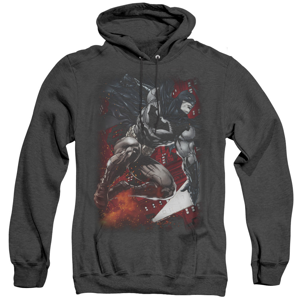 BATMAN/SPARKS LEAP - ADULT HEATHER HOODIE - BLACK