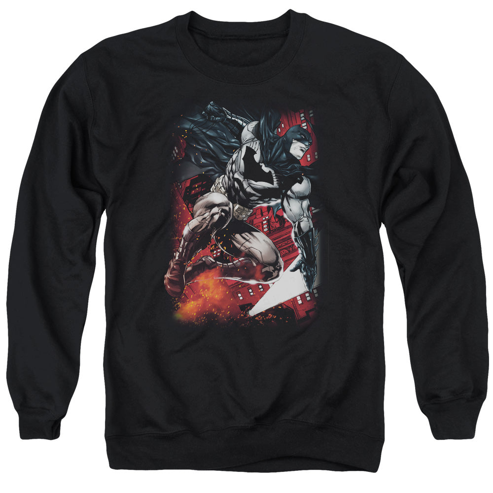BATMAN/SPARKS LEAP - ADULT CREWNECK SWEATSHIRT - BLACK