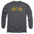 BATMAN/BAT SYMBOL KNOCKOUT -  L/S ADULT 18/1  - CHARCOAL