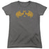 BATMAN/BAT SYMBOL KNOCKOUT - S/S WOMENS TEE - CHARCOAL