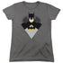 BATMAN/SIMPLE BAT - S/S WOMENS TEE - CHARCOAL