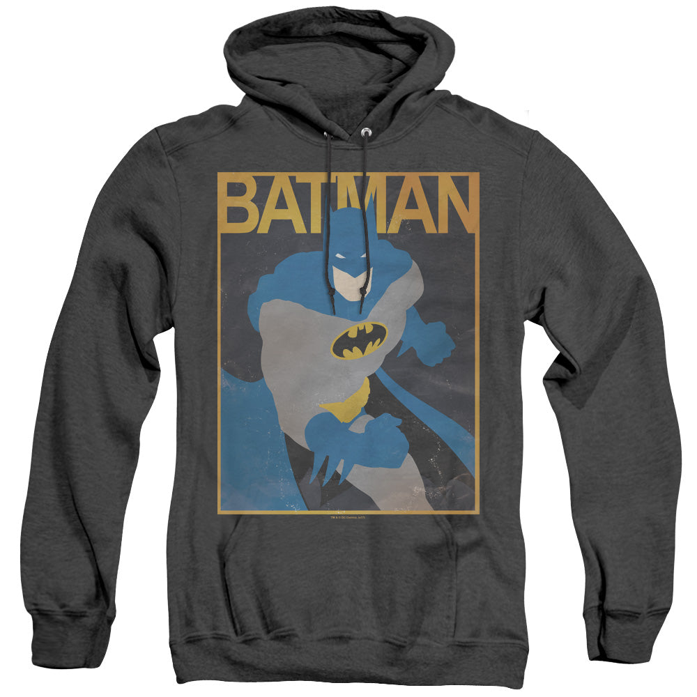 BATMAN/SIMPLE BM POSTER - ADULT HEATHER HOODIE - BLACK