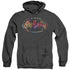 BATMAN/HAWAIIAN SHIELD - ADULT HEATHER HOODIE - BLACK