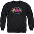 BATMAN/HAWAIIAN SHIELD - ADULT CREWNECK SWEATSHIRT - BLACK