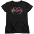 BATMAN/HAWAIIAN SHIELD - S/S WOMENS TEE - BLACK