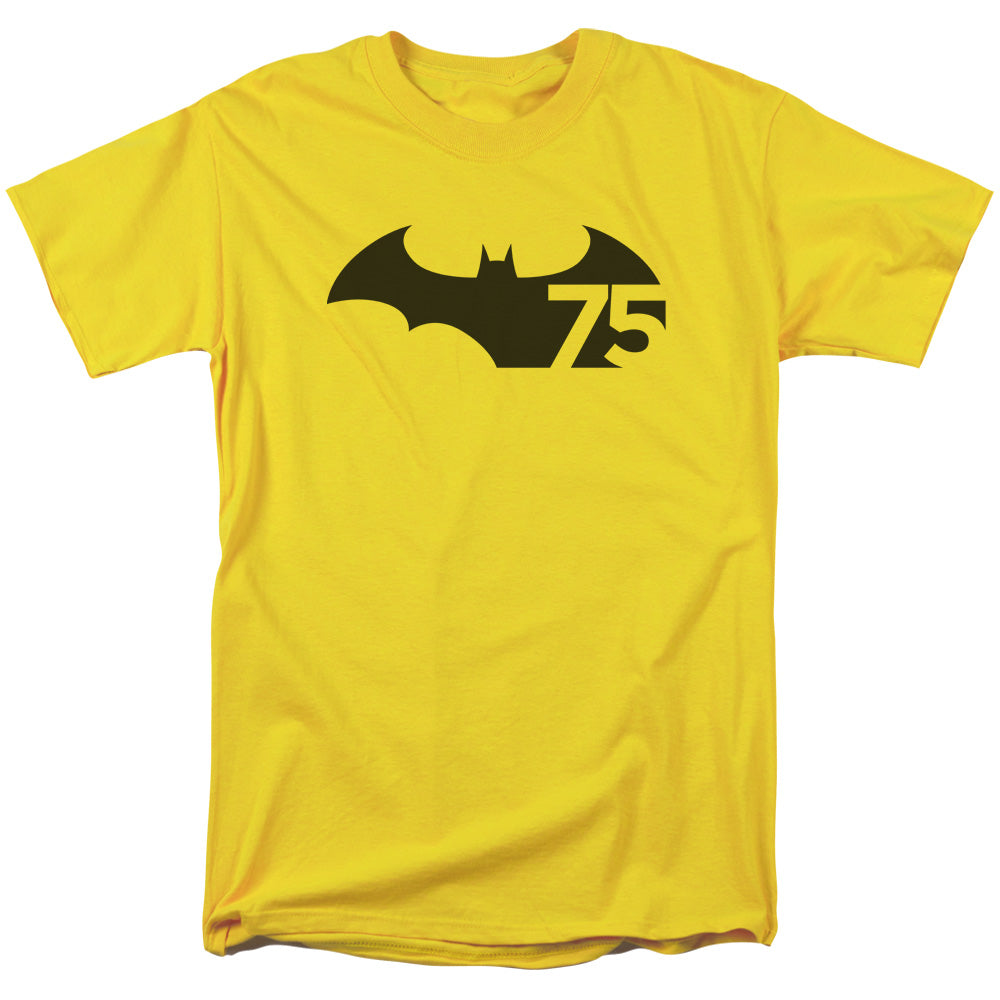 BATMAN/75 LOGO - S/S ADULT 18/1 - YELLOW
