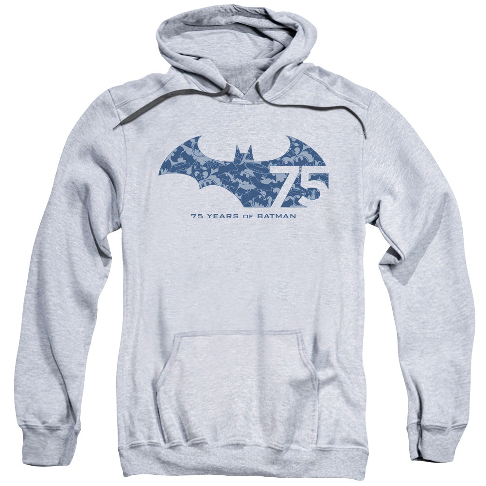 BATMAN/75 YEAR COLLAGE - ADULT PULLOVER HOODIE - ATHLETIC HEATHER