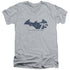 BATMAN/75 YEAR COLLAGE - S/S ADULT V-NECK 30/1 - ATHLETIC HEATHER