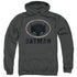 BATMAN/MASK IN OVAL - ADULT PULLOVER HOODIE - CHARCOAL