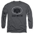 BATMAN/MASK IN OVAL -  L/S ADULT 18/1  - CHARCOAL