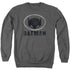 BATMAN/MASK IN OVAL - ADULT CREWNECK SWEATSHIRT - CHARCOAL