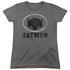 BATMAN/MASK IN OVAL - S/S WOMENS TEE - CHARCOAL