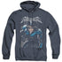 BATMAN/A LEGACY - ADULT HEATHER HOODIE - NAVY