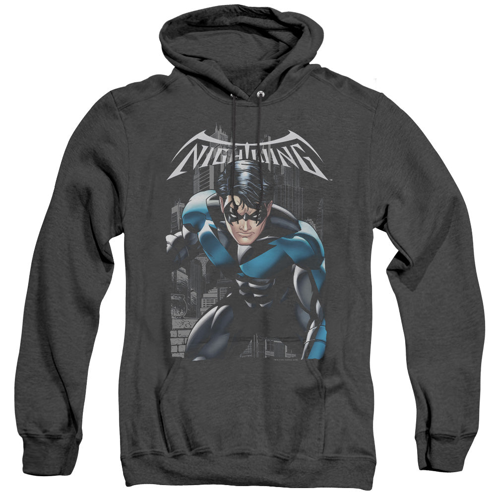 BATMAN/A LEGACY - ADULT HEATHER HOODIE - BLACK