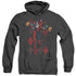 BATMAN/POW POW - ADULT HEATHER HOODIE - BLACK