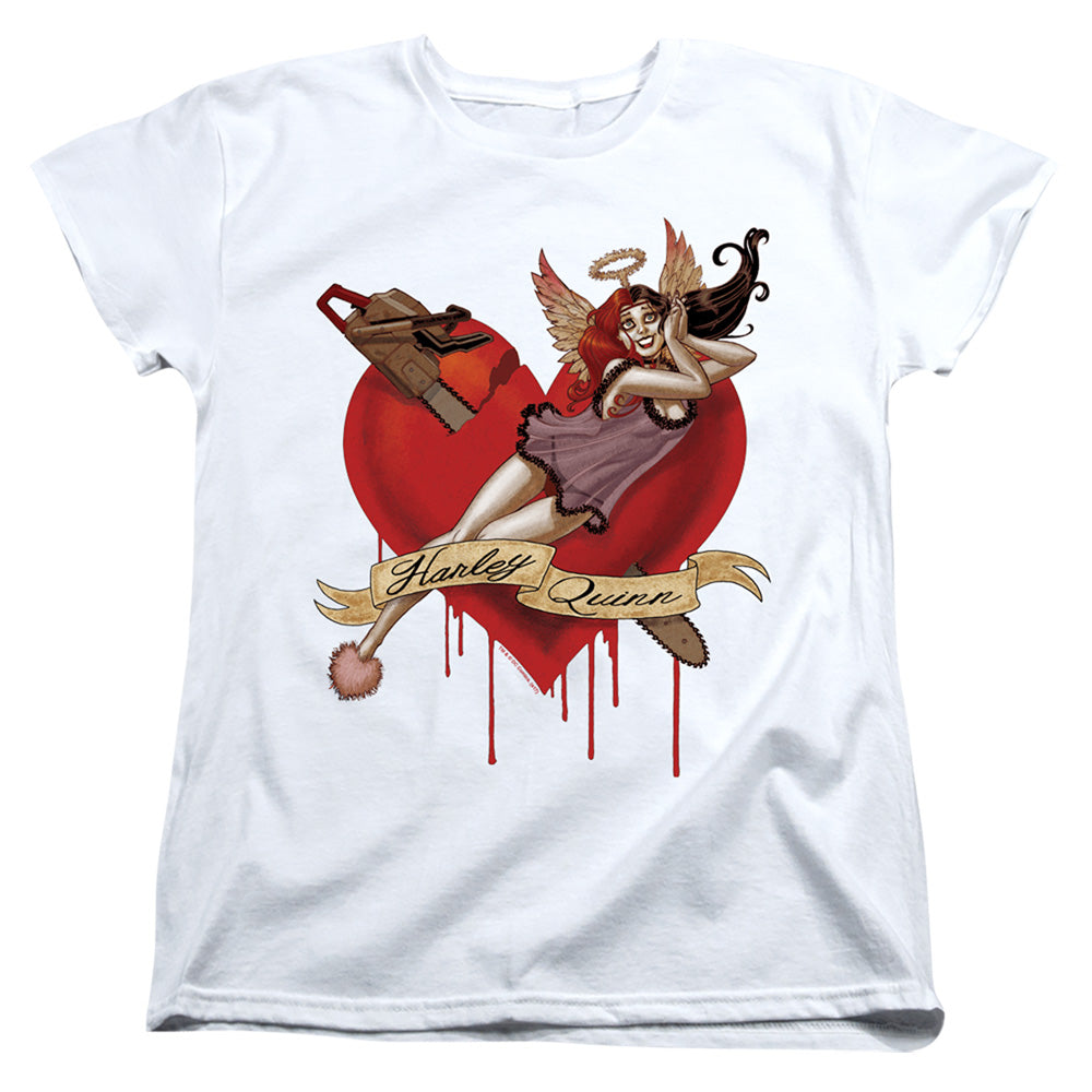 BATMAN/PERFECT ANGEL - S/S WOMENS TEE - WHITE