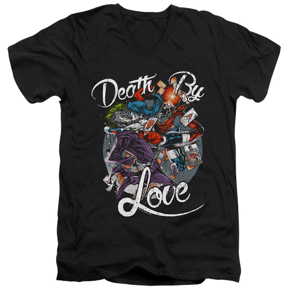 BATMAN/DEATH BY LOVE - S/S ADULT V-NECK 30/1 - BLACK