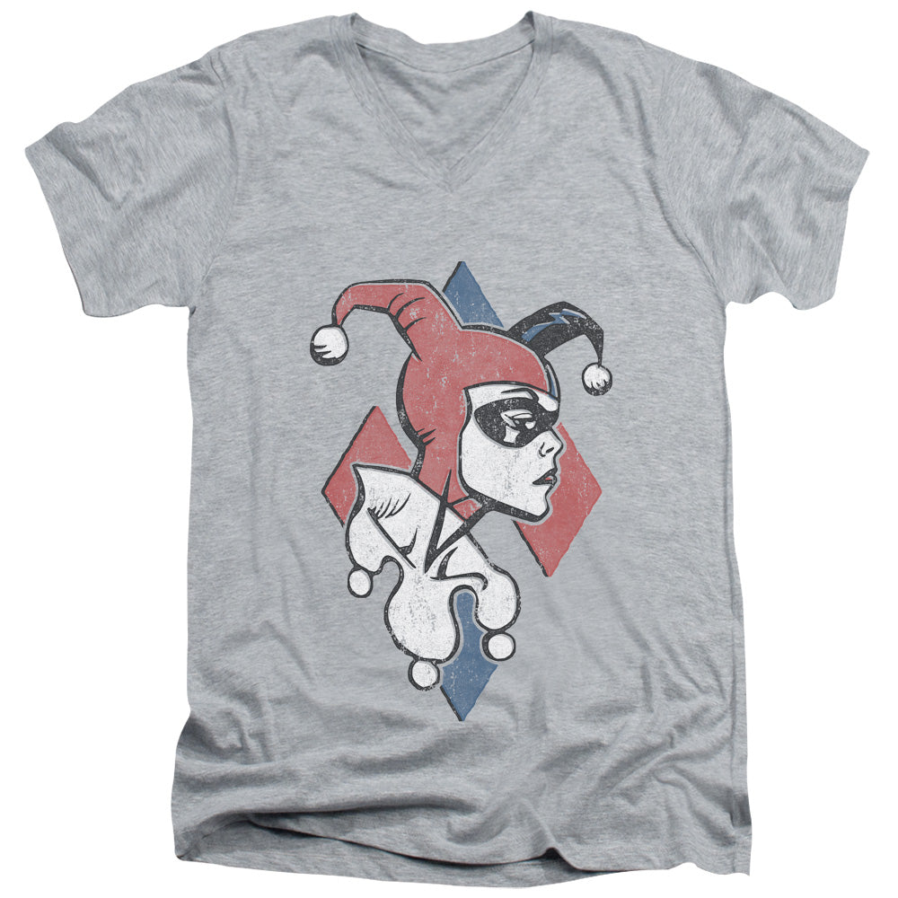BATMAN/PROFILING - S/S ADULT V-NECK 30/1 - ATHLETIC HEATHER