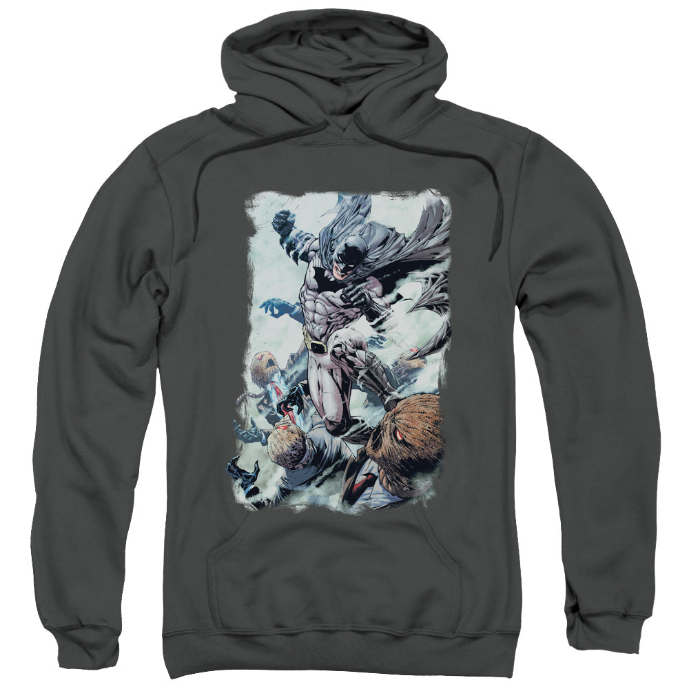 BATMAN/PUNCH - ADULT PULLOVER HOODIE - CHARCOAL