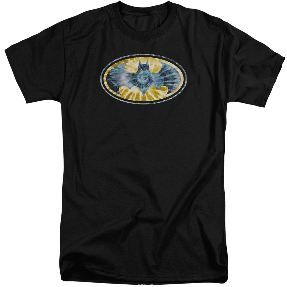 BATMAN/TIE DYE 3 - S/S ADULT TALL 18/1 - BLACK