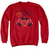 BATMAN/READY FOR ACTION - ADULT CREWNECK SWEATSHIRT - RED