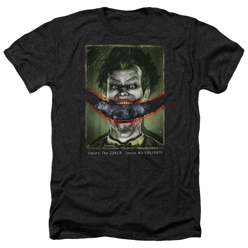 BATMAN ARKHAM ASYLUM/SPLIT LIP - ADULT HEATHER - BLACK