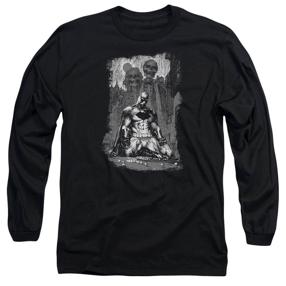 BATMAN/SKETCHY SHADOWS -  L/S ADULT 18/1  - BLACK