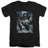 BATMAN/FIGHTING THE STORM - S/S ADULT V-NECK 30/1 - BLACK