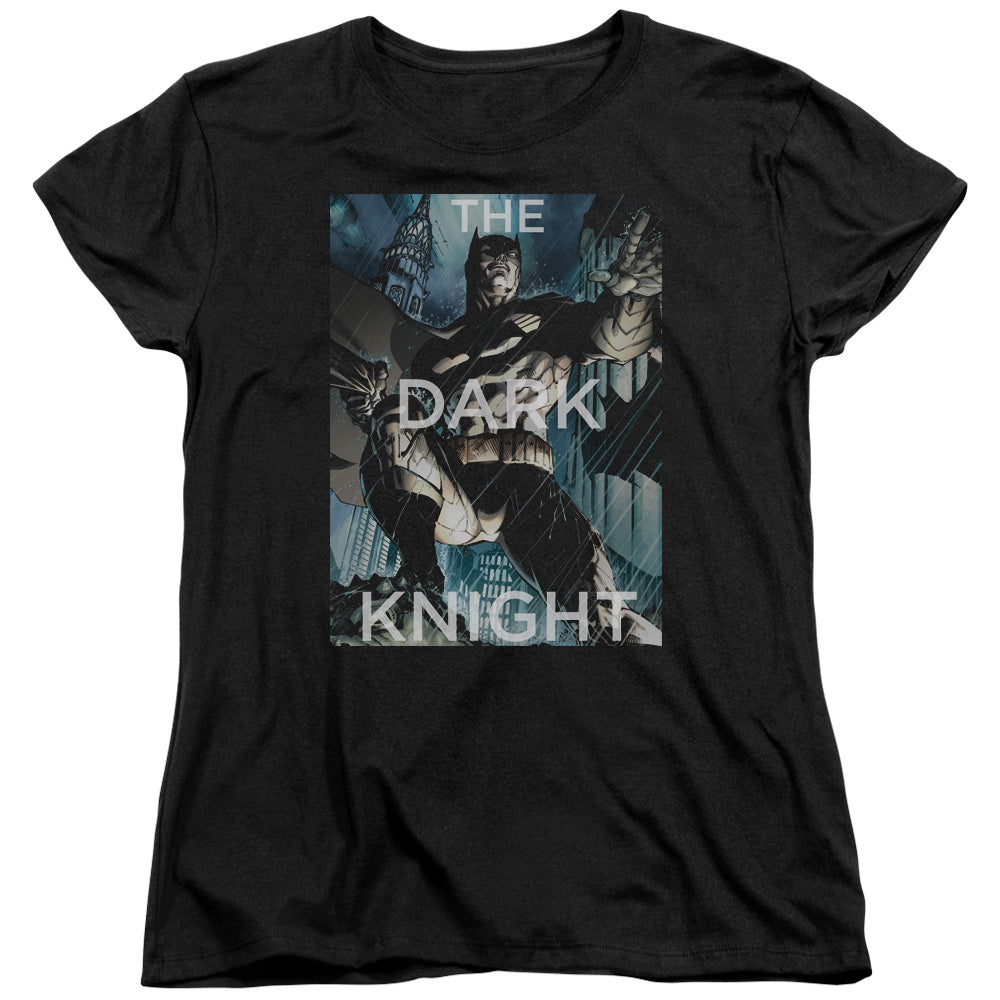 BATMAN/FIGHTING THE STORM - S/S WOMENS TEE - BLACK
