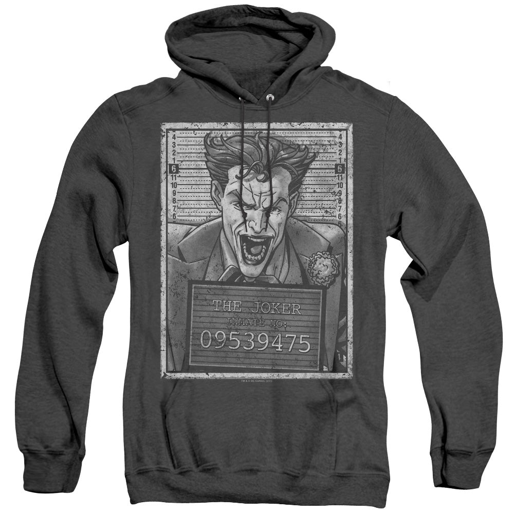 BATMAN/JOKER INMATE - ADULT HEATHER HOODIE - BLACK