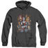 BATMAN/BAD GIRLS - ADULT HEATHER HOODIE - BLACK