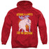 BATMAN/BEAR WRASTLING - ADULT PULLOVER HOODIE - RED