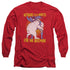 BATMAN/BEAR WRASTLING -  L/S ADULT 18/1  - RED