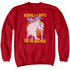 BATMAN/BEAR WRASTLING - ADULT CREWNECK SWEATSHIRT - RED