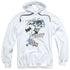 BATMAN/HALFTONE SWING - ADULT PULLOVER HOODIE - WHITE