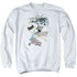 BATMAN/HALFTONE SWING - ADULT CREWNECK SWEATSHIRT - WHITE
