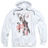BATMAN/INK WASH HARLEY - ADULT PULLOVER HOODIE - WHITE