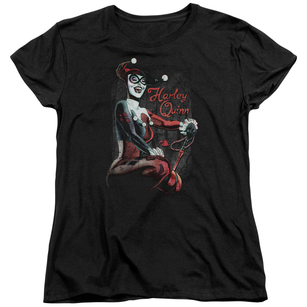 BATMAN/LAUGH IT UP - S/S WOMENS TEE - BLACK