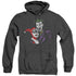 BATMAN/JOKER & HARLEY - ADULT HEATHER HOODIE - BLACK